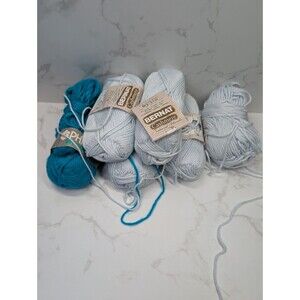 ot of Yarn Bernat Cashmere Natural Blends Rain Blue + Phildar Whisper Teal Mixed